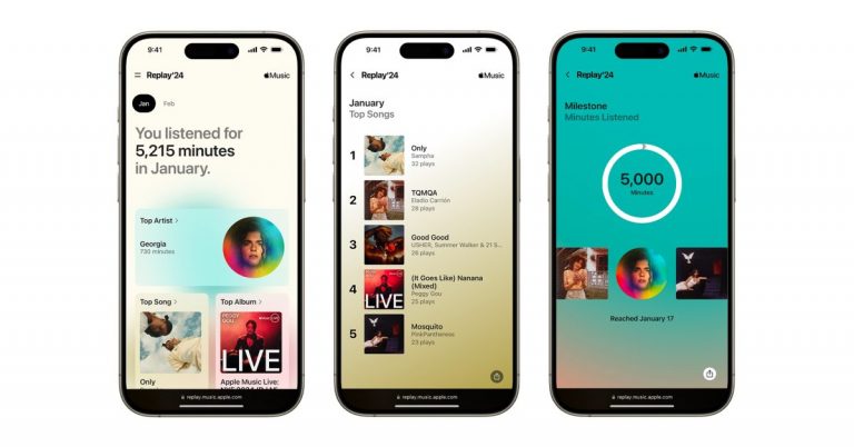 Apple Music Replay mis à jour avec des vues de statistiques mensuelles, 2024 Replay Mix disponible à partir d’aujourd’hui