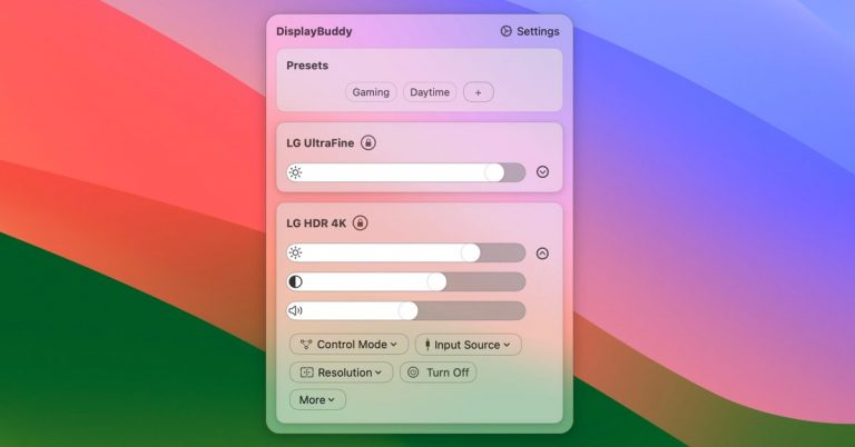 DisplayBuddy pour Mac mis à jour avec des widgets et plus