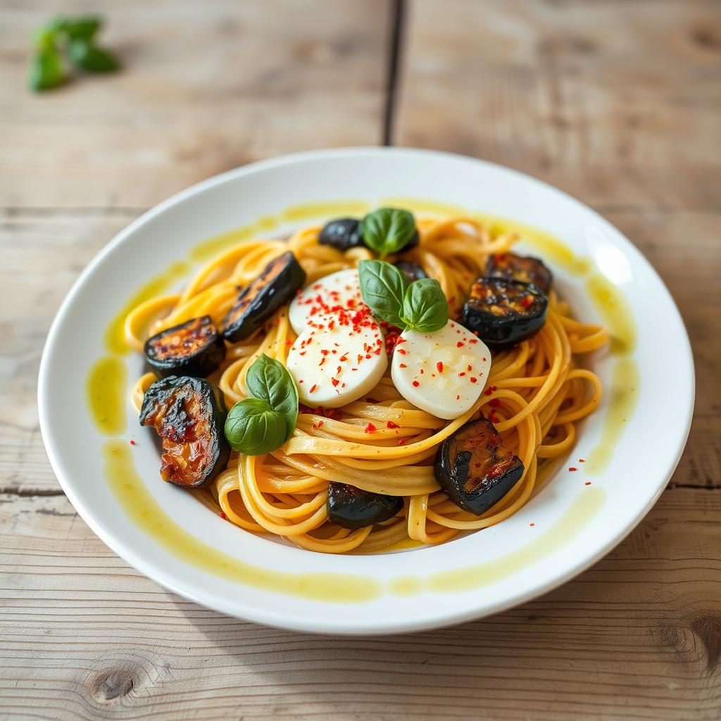 recette de pâtes avec Scamorza fumée et aubergines recette de pâtes avec Scamorza fumée et aubergines