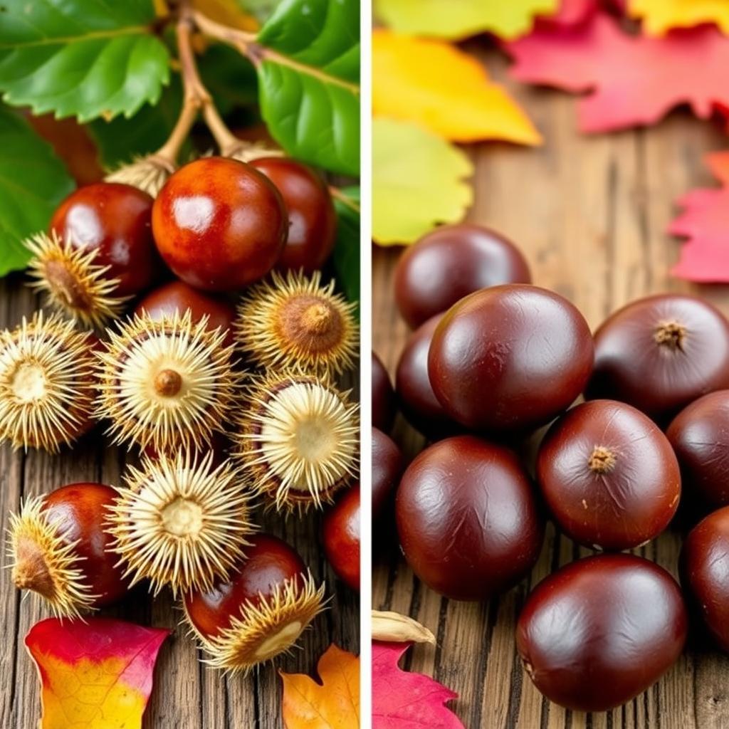 différence châtaignes marrons