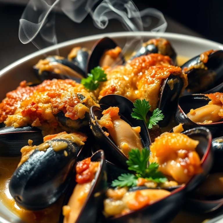 Cassolette de Moules Gratinées au Comté et Vin Blanc