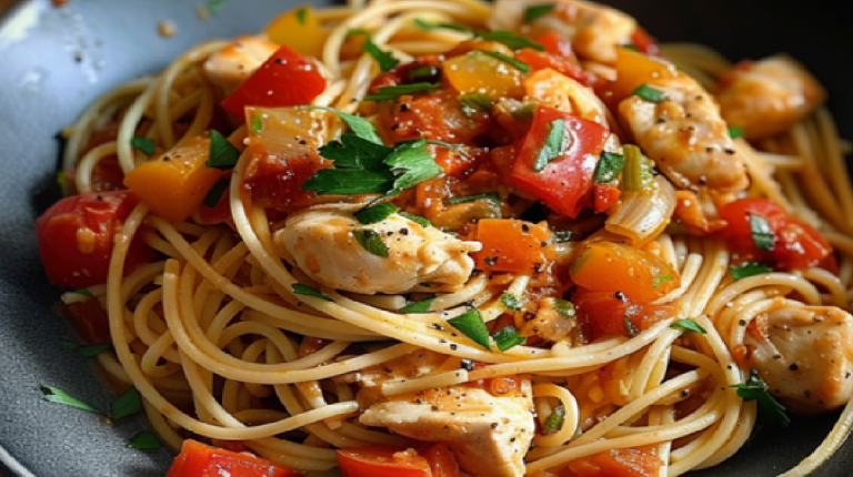 Spaghetti au Poulet et Légumes