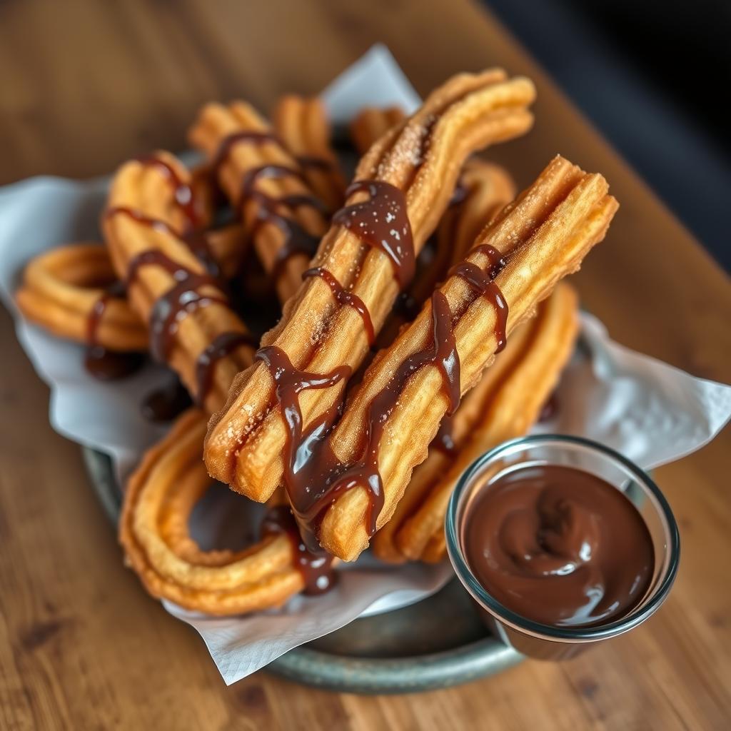 churros à la pâte à tartiner