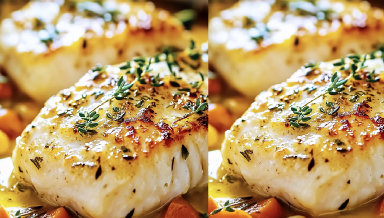 Filets de Cabillaud au Four à la Crème et aux Légumes