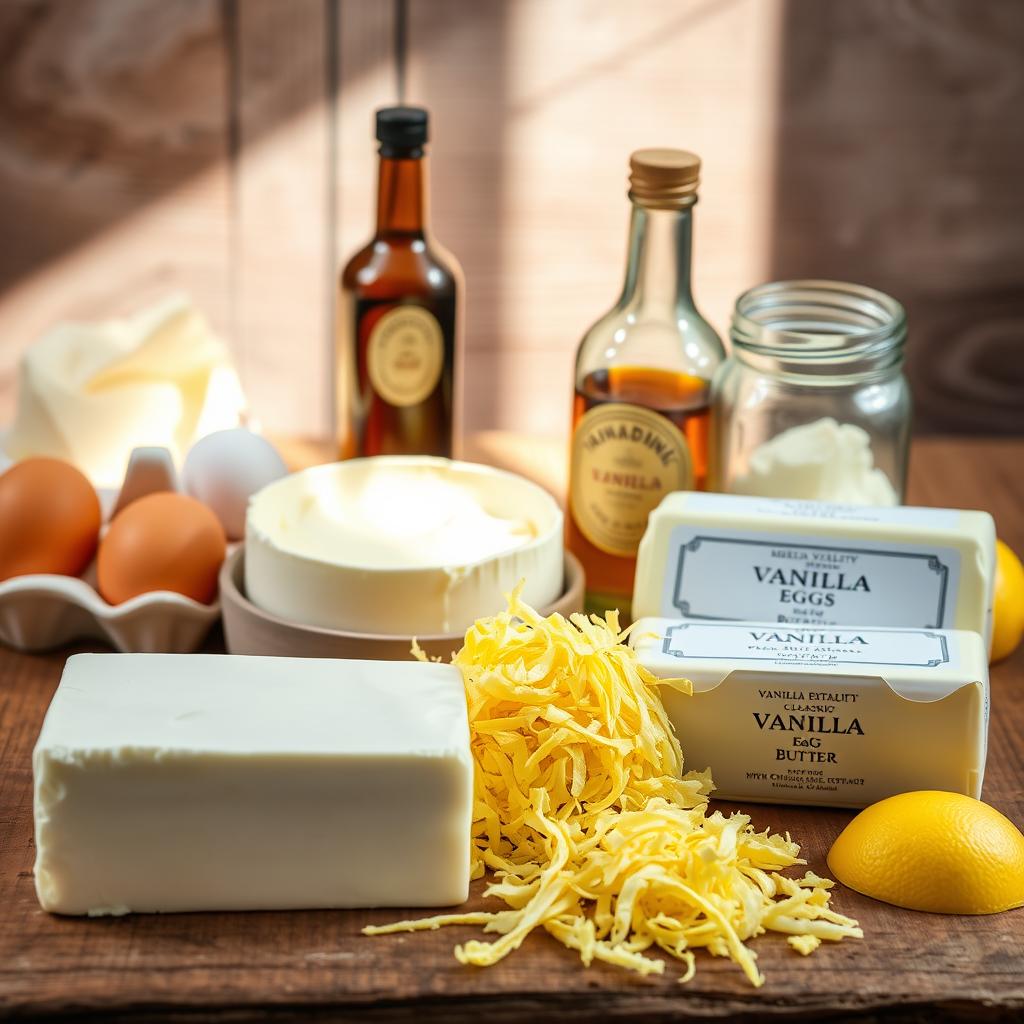 ingrédients frais pour cheesecake
