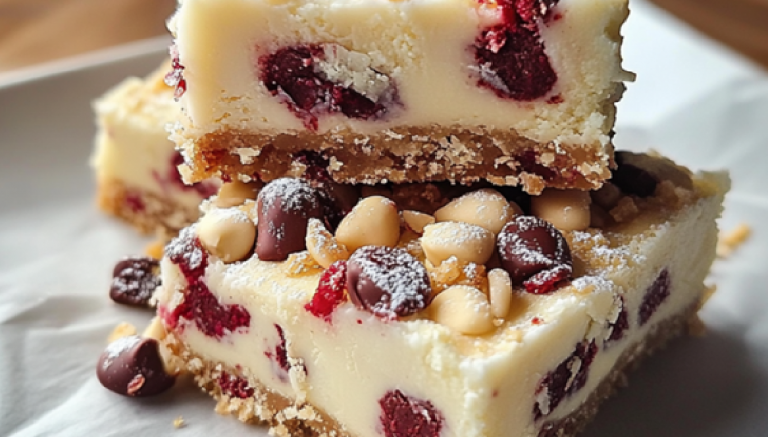 Barres Magiques aux Canneberges et Chocolat Blanc