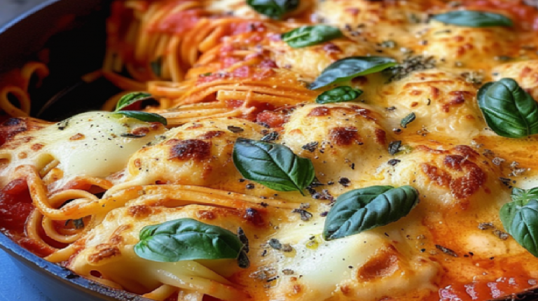 Pâtes à la Sauce Napolitaine et Mozzarella