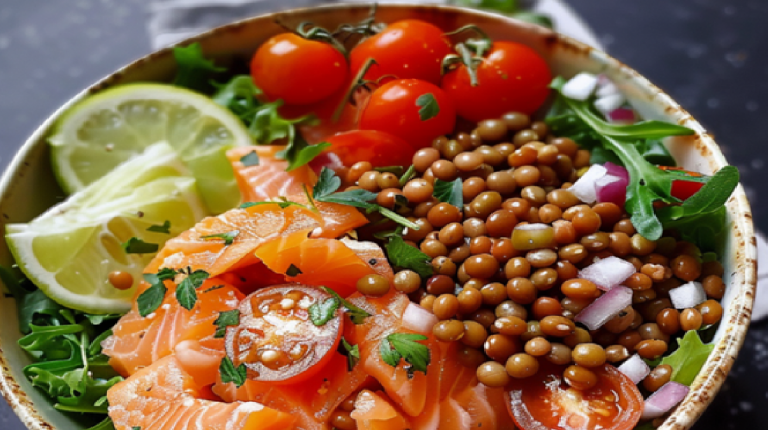 Salade de Lentilles et de Saumon