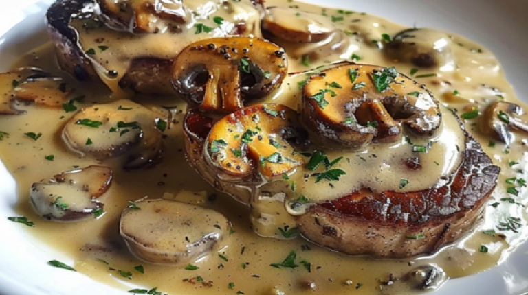 Filet Mignon au Boursin et Champignons | Recette Facile