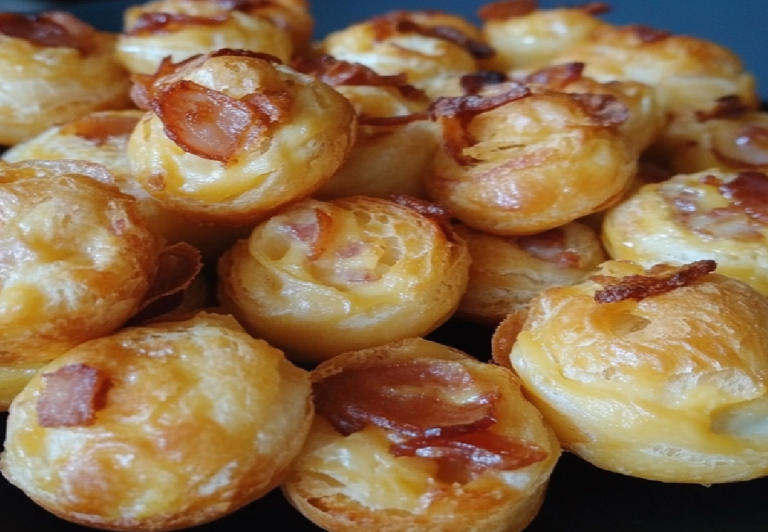 Bouchées Moelleuses aux Lardons et au Comté – L’Apéritif Gagnant