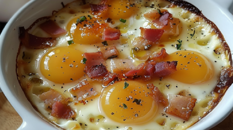 Recette Œufs Cocotte Chèvre et Lardons Maison