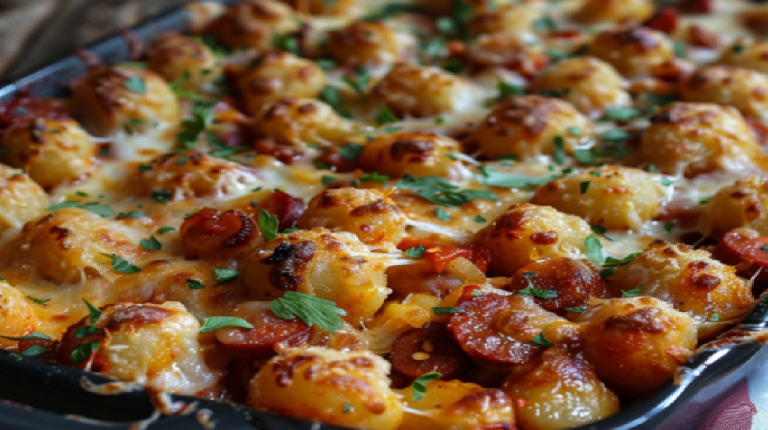 Gratin Croustillant de Gnocchis au Chorizo Épicé