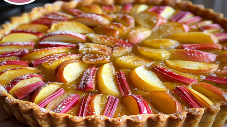 Tarte à la Rhubarbe et aux Pommes