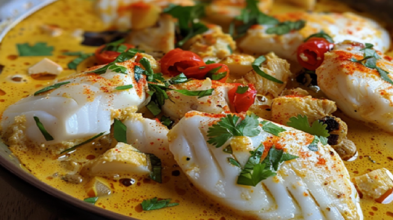 Curry de Poisson Blanc au Lait de Coco