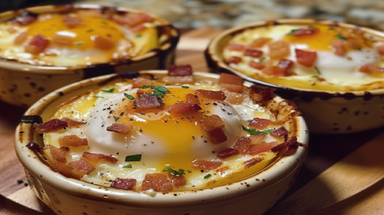 Recette Œufs Cocotte Reblochon et Lardons Savoureux