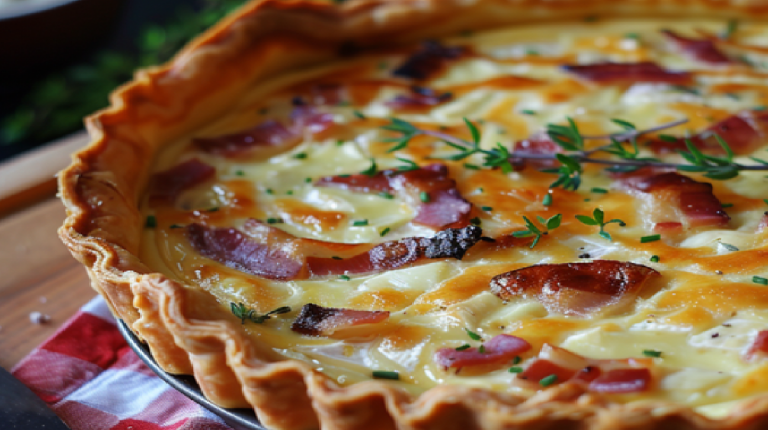 Tarte au Camembert et aux Lardons