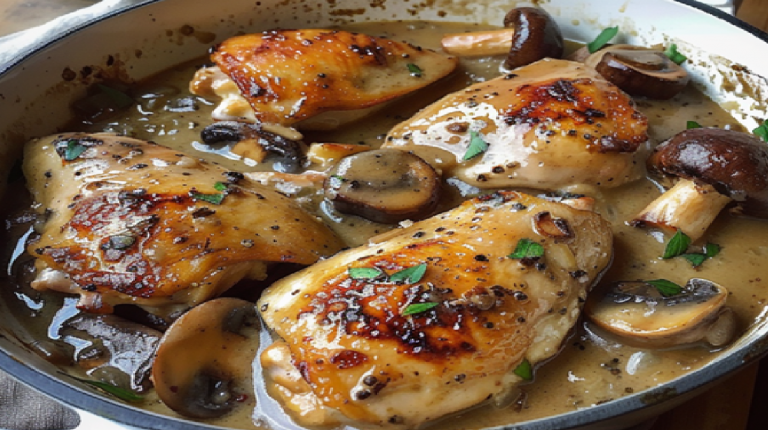 Poulet à la Moutarde et Champignons: Recette Facile