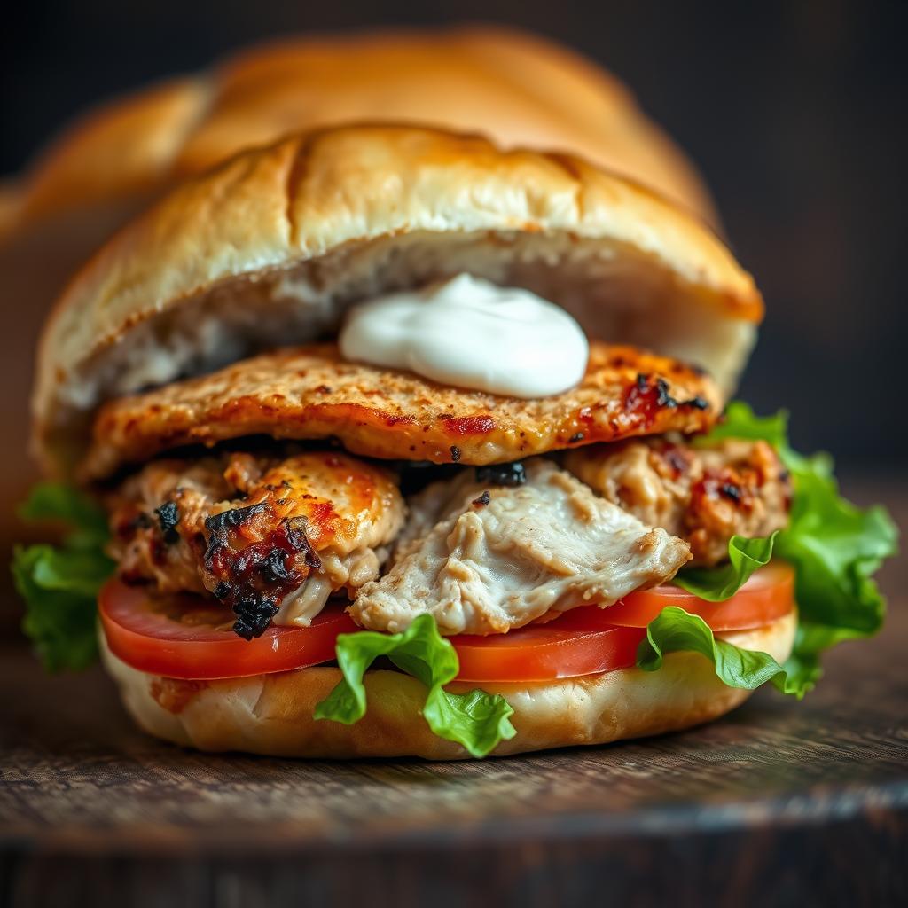 sandwich au poulet rôti