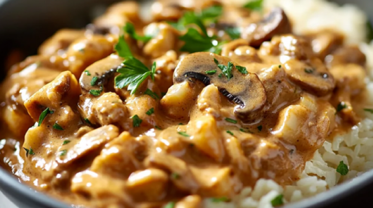 Stroganoff de Champignons & Riz Complet : Un Plat Vegan, Riche et Ultra Réconfortant !