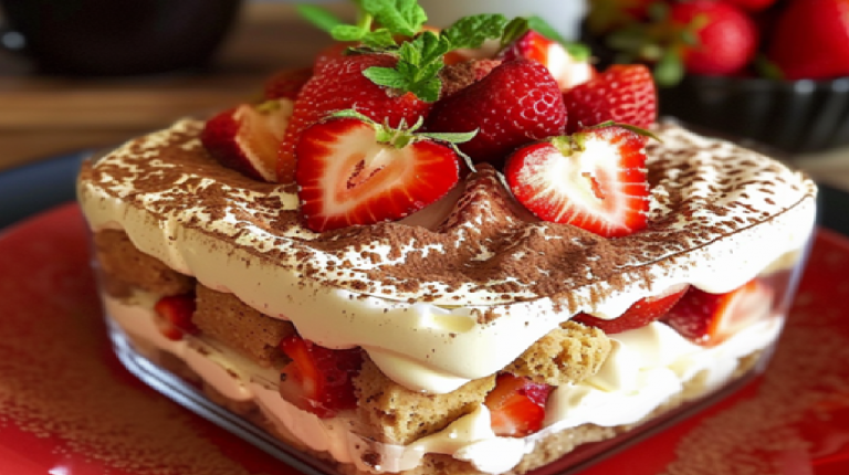 Tiramisu aux Fraises Mascarpone