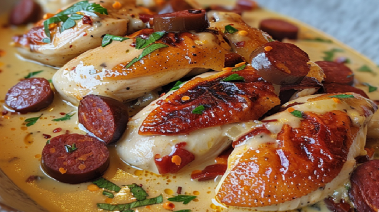 Aiguillettes de Poulet, Sauce Crémeuse au Chorizo