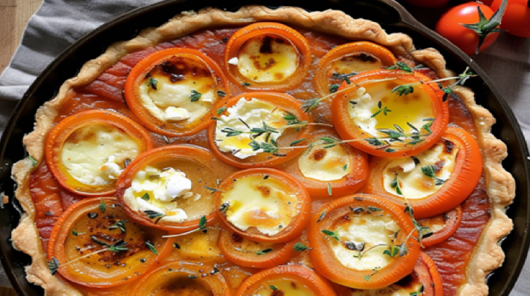 Tarte à la Tomate, Chèvre et Miel – Un Délice Estival Facile et Savoureux !
