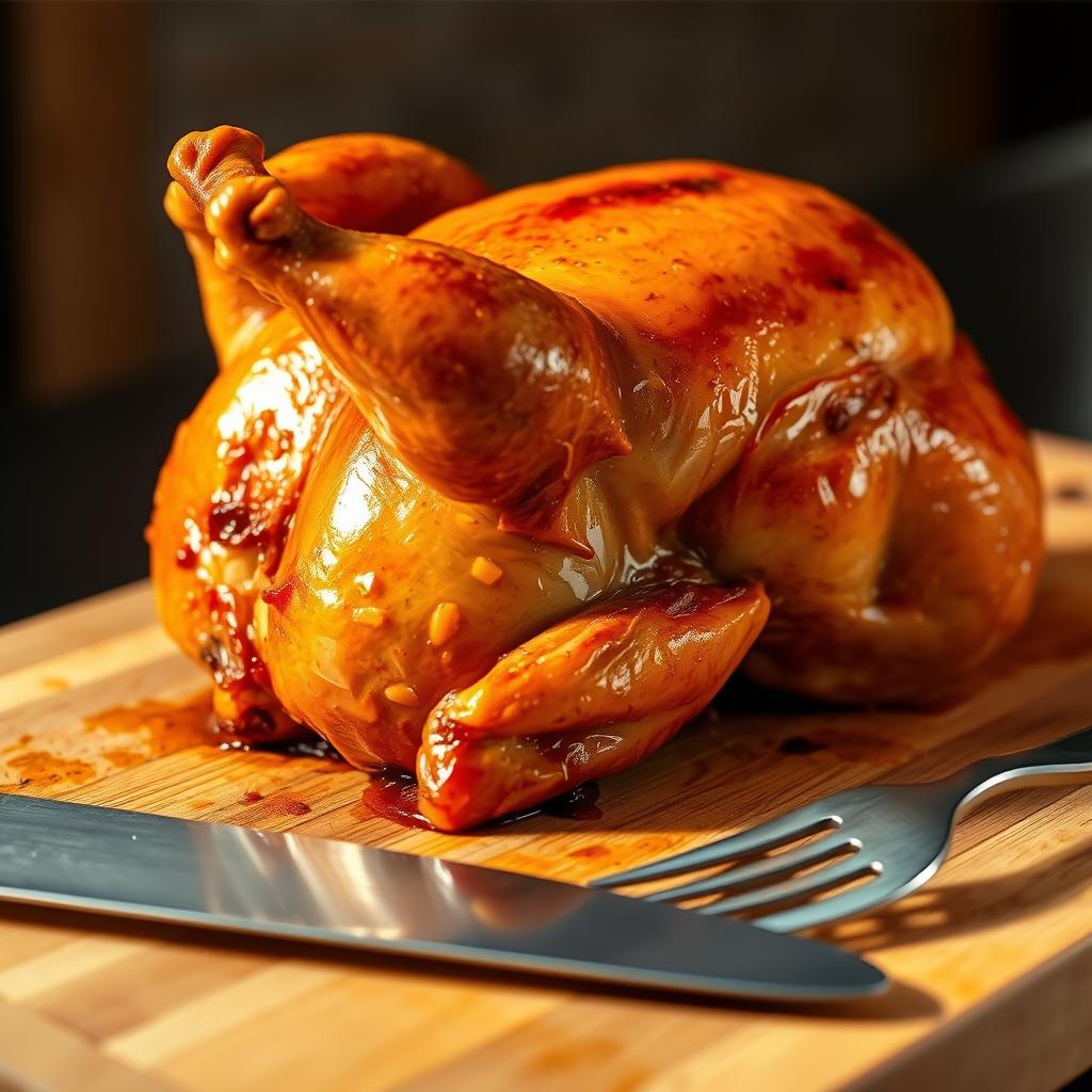 vérification de la fraîcheur du poulet rôti