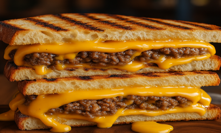 Recette de Panini Burger au Cheddar Facile et Rapide (Prête en 15 min) »