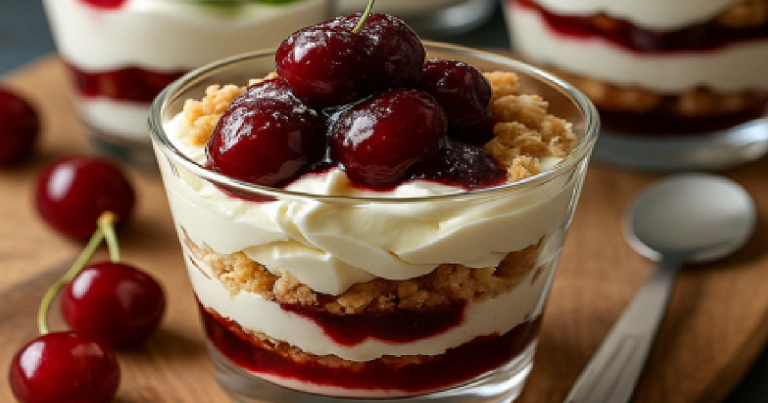 Découvrez la Recette de Verrine Cerise Mascarpone, Dessert Facile