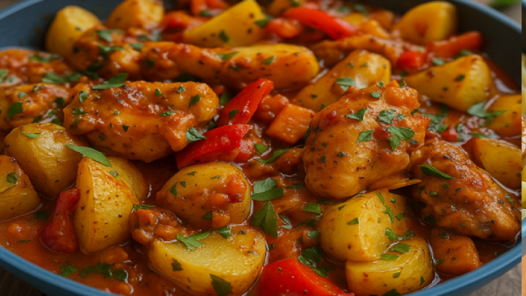 Délice Méditerranéen au Poulet, Poivrons et Pommes de Terre