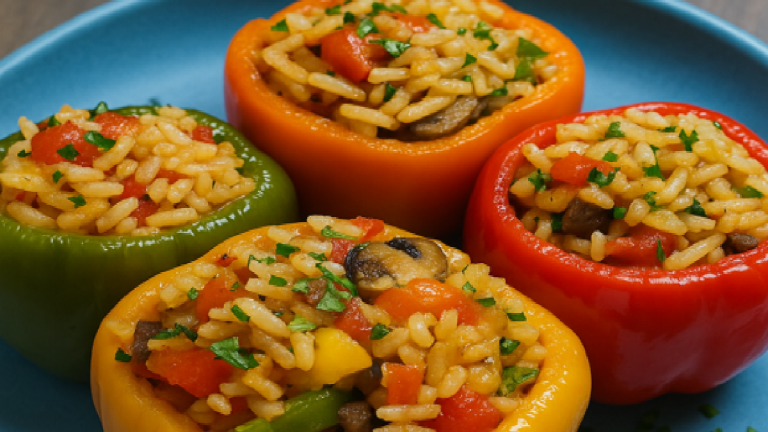 Recette de Poivrons Farcis Végétariens au Riz