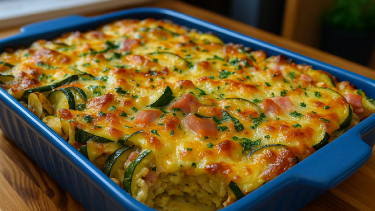 Gratin de Courgettes, Jambon et Riz – Recette Familiale