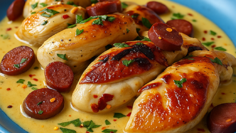 Aiguillettes de Poulet et Sauce au Chorizo Onctueuse
