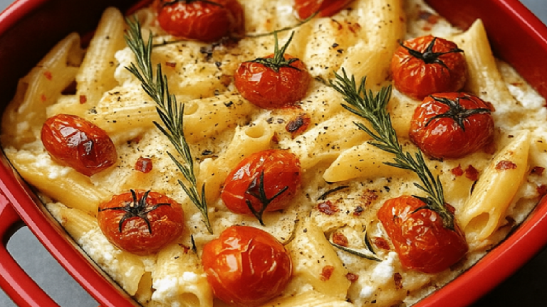 Pâtes crémeuses à la feta et tomates cerises
