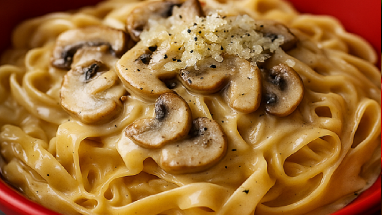 Pâtes Alfredo au Poulet et aux Champignons