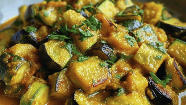 Curry doux de courgettes & aubergines aux épices