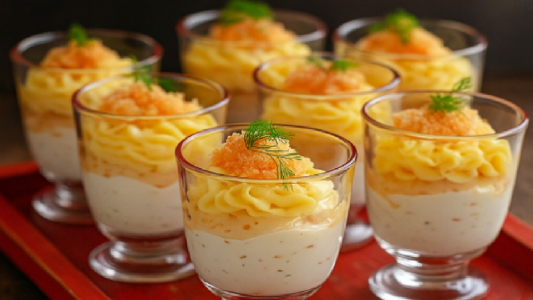 Verrines Thon aux Œufs Mimosa et Mayonnaise