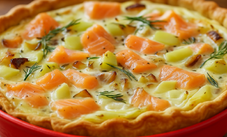 Recette: Tarte gourmande saumon et poireaux