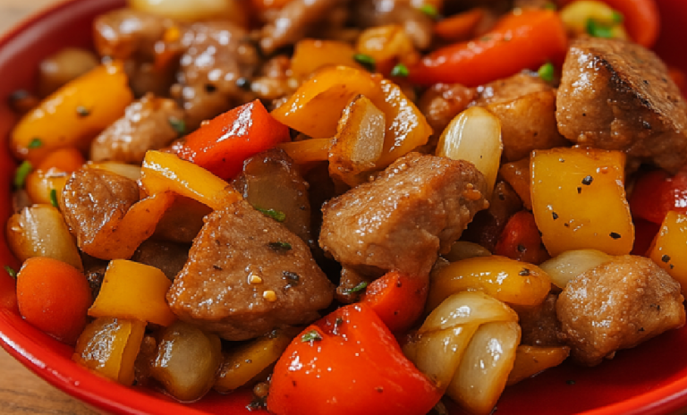 Sauté de Porc Aux Oignons et Poivrons | Recette Facile