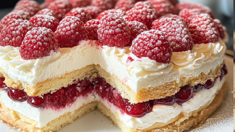 Gâteau sans cuisson aux framboises : une recette délicieuse