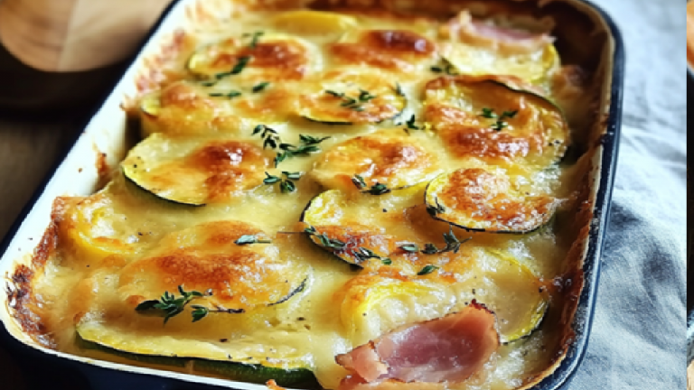 Gratin de courgettes et jambon maison – Recette facile