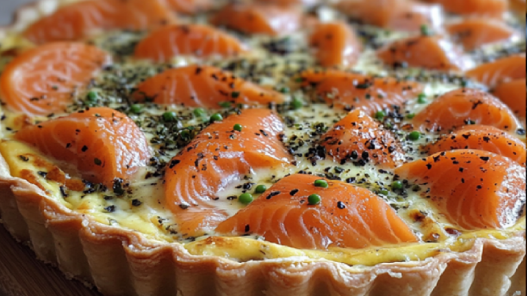 Quiche aux poireaux et au saumon fumé : Recette Délicieuse